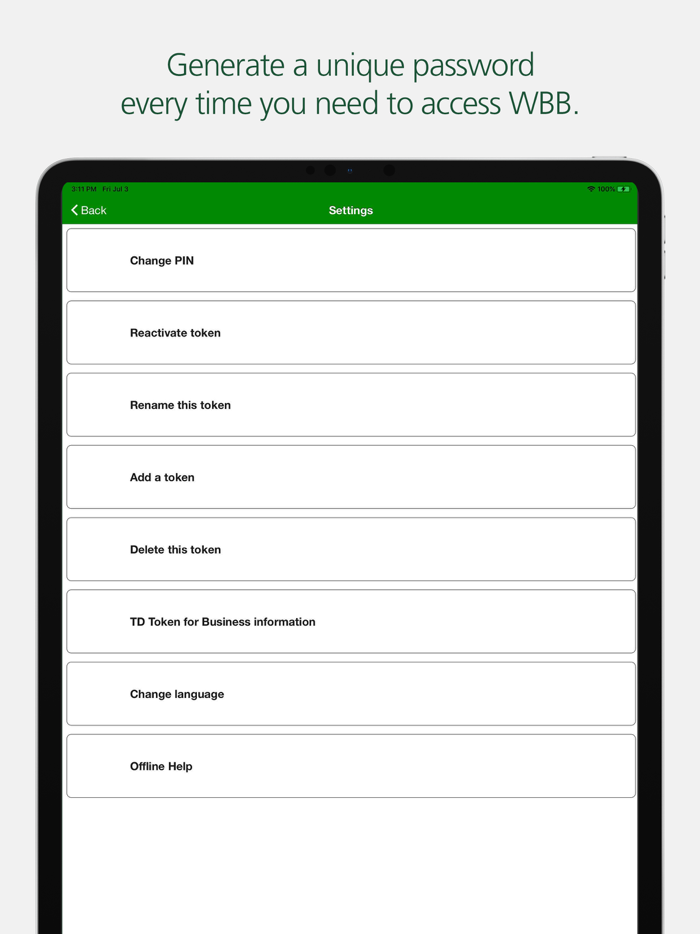 TD Token for Business
