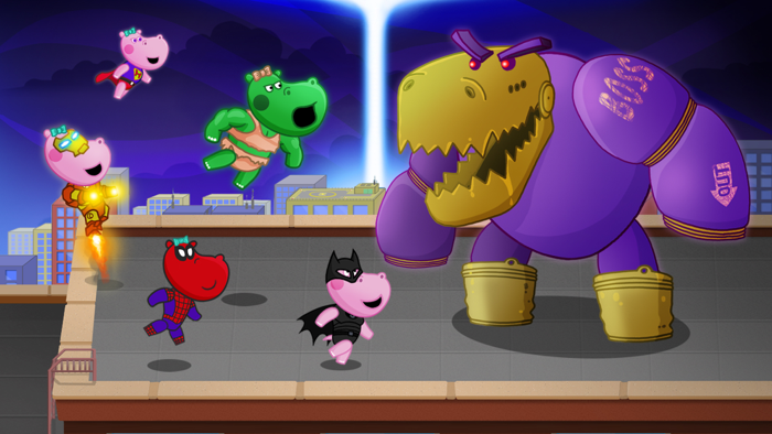 Superhero Hippo Epic Battle