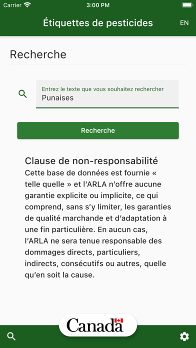 Screenshot #1 pour Étiquettes de pesticides