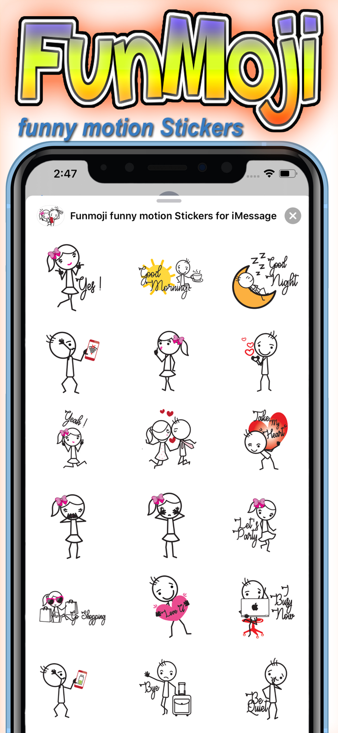 Funmoji funny motion Stickers