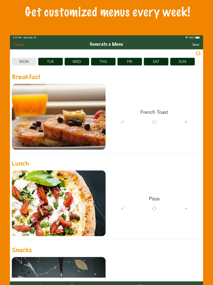 Bon Appetit - Menu Planner