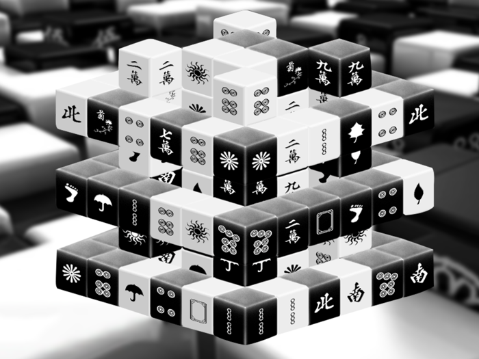 Black and White Mahjong 3D