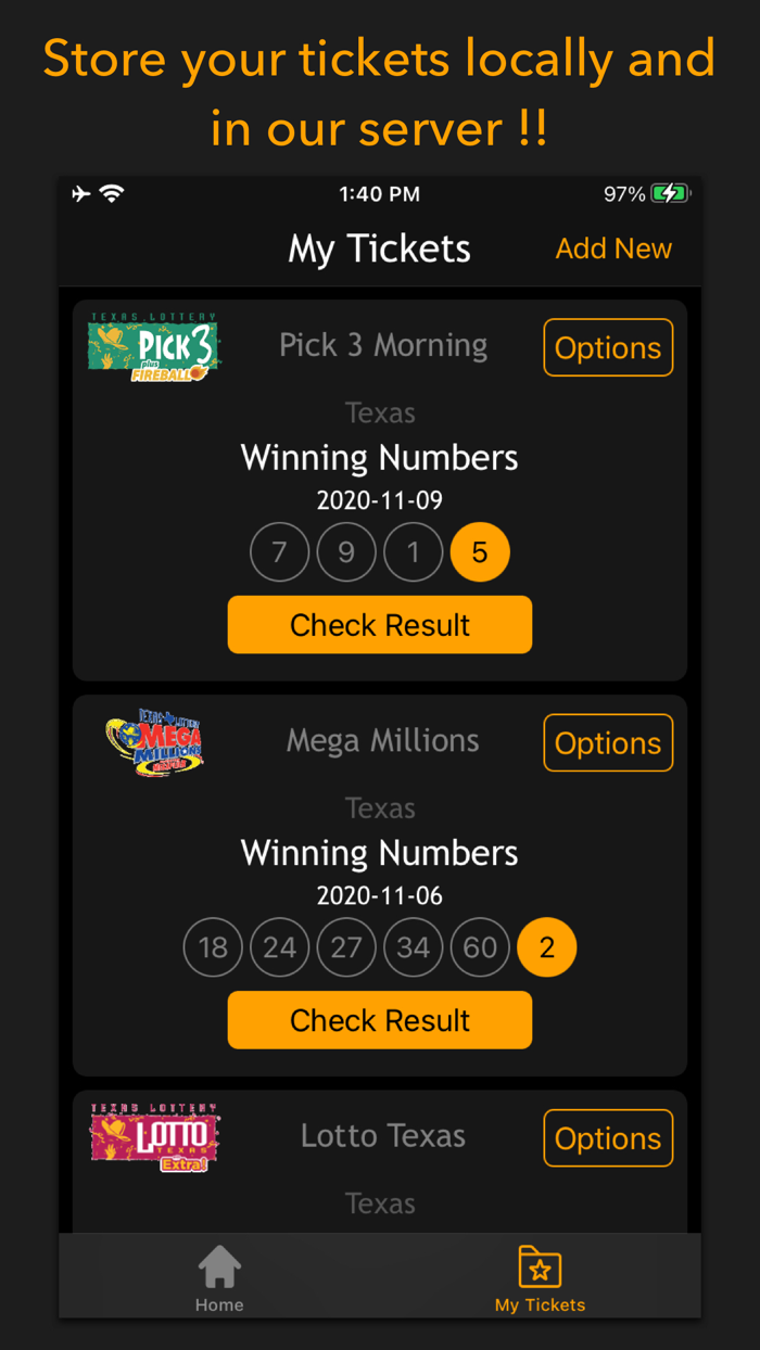 Lottery results-Ticket scanner