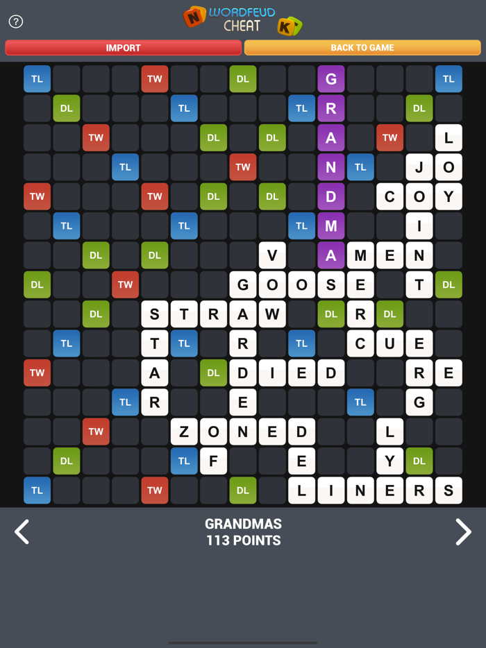 Solve WordFeud Cheat