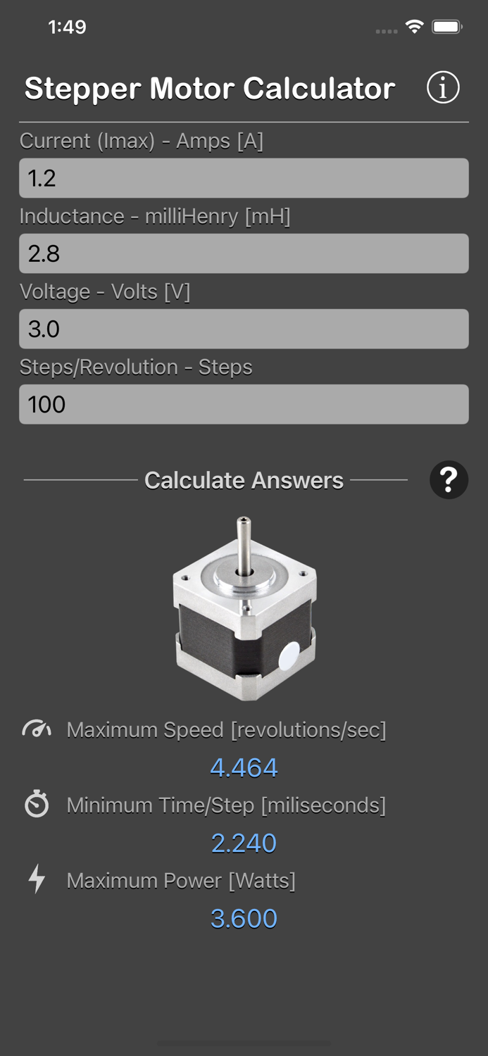 Stepper Motor Calculator