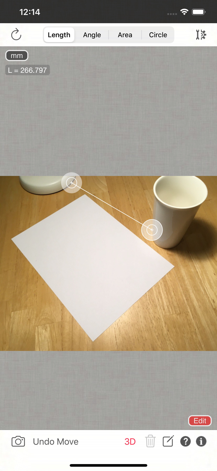 Partometer3D measure on photo