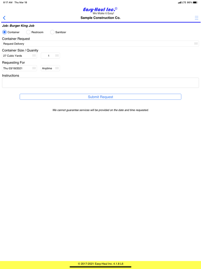 EasyHaul Customer App