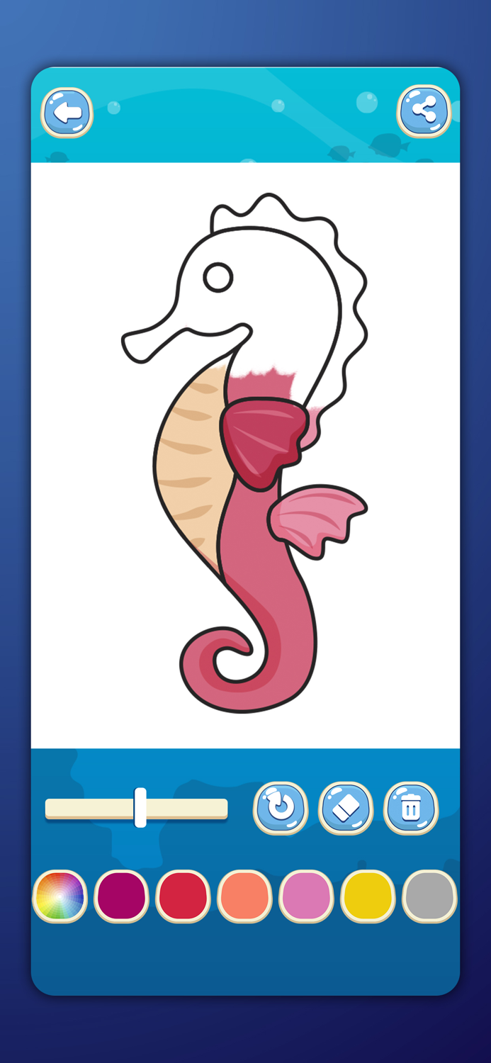 Sea Animal Coloring Book Game