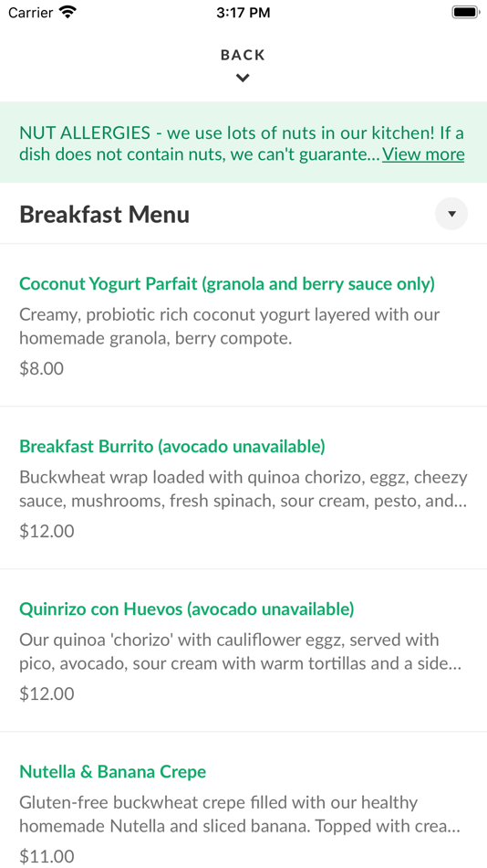 #3. Trilogy Sanctuary Cafe (iOS) 由: ChowNow