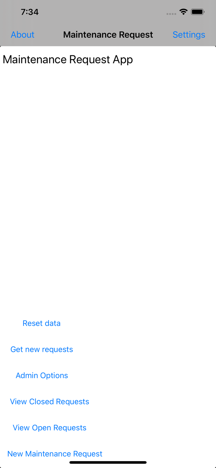 Maintenance Request MTT