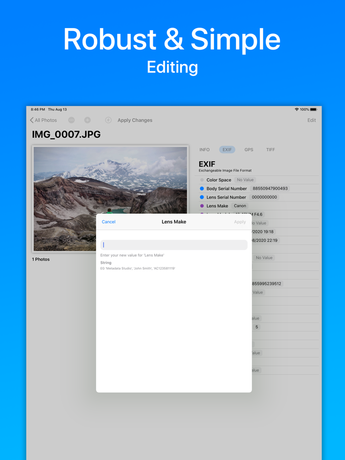 Exif Metadata Viewer and Editor
