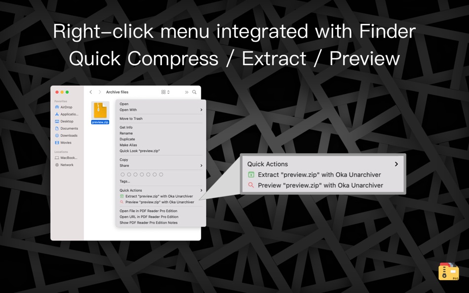 #2. Oka Unarchiver Pro - Unzip RAR (macOS) 由: 成浩 吴