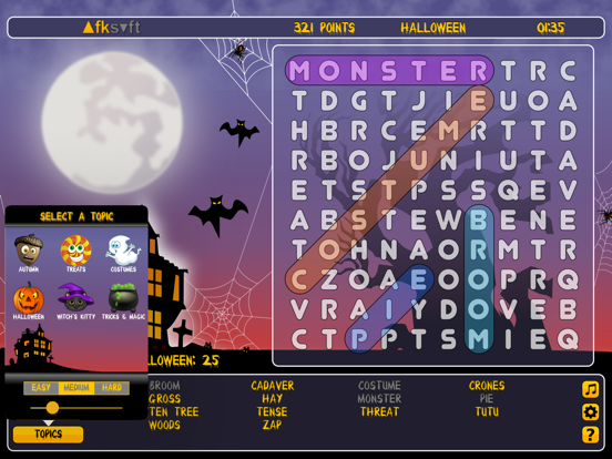 WordSearch Halloween iPad screenshot 4 - Games app