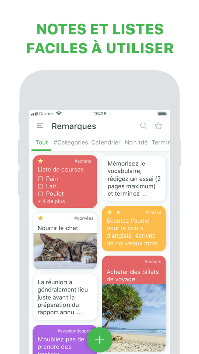 Screenshot #1 pour Bloc-notes, listes, calendrier