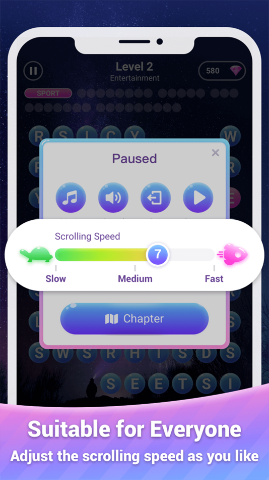 #5. Scrolling Words Bubble (iOS) Por: ASTER PLAY