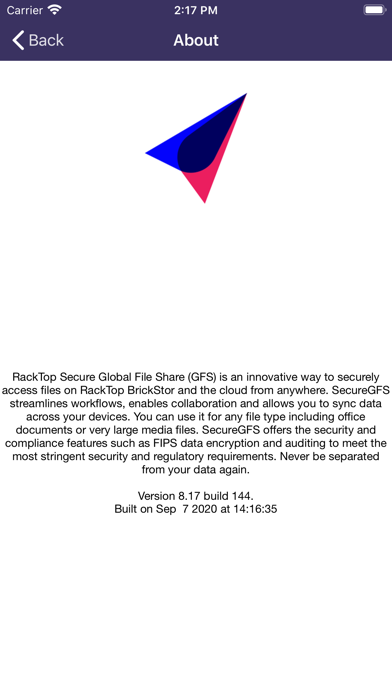 RackTop SecureGFS Screenshot