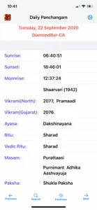 Daily Panchangam screenshot #1 for iPhone