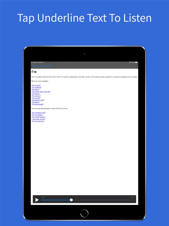 English Learning Application iPad screenshot 4 - Education app