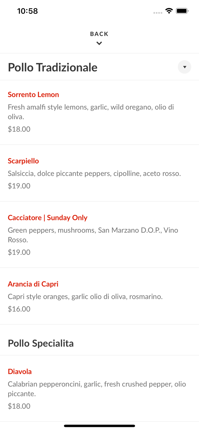 Gios Chicken Amalfitano