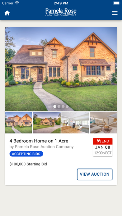 Pamela Rose Auction Co Screenshot