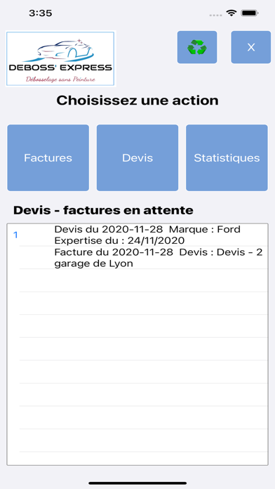 Screenshot #2 pour Debosselage Devis Factures