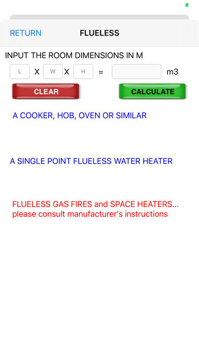 GB Gas Ventilation Calculator Screenshot