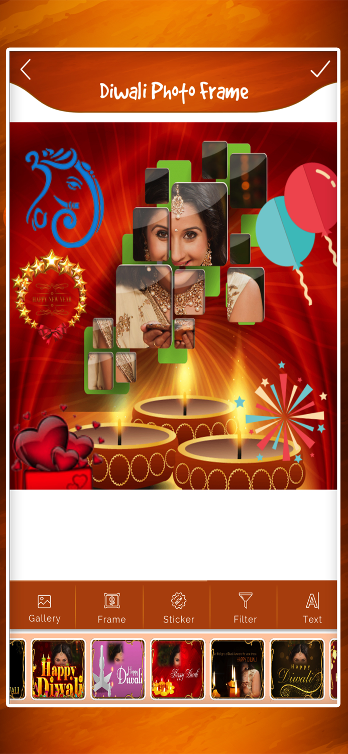 Diwali Photo Frame - Sticker
