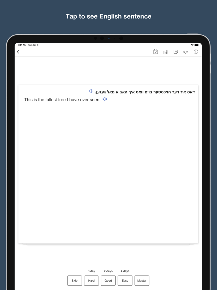 Yiddish vocabulary and sentences