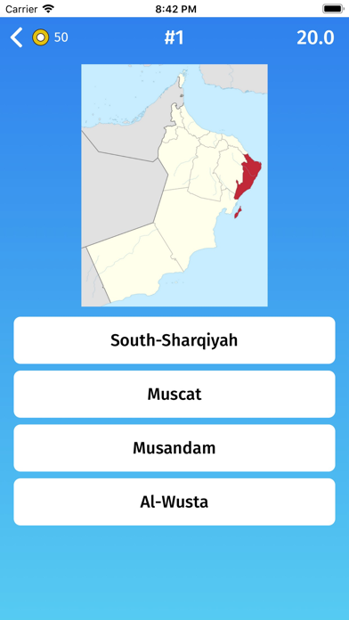 Oman: Provinces Map Quiz Game Screenshot