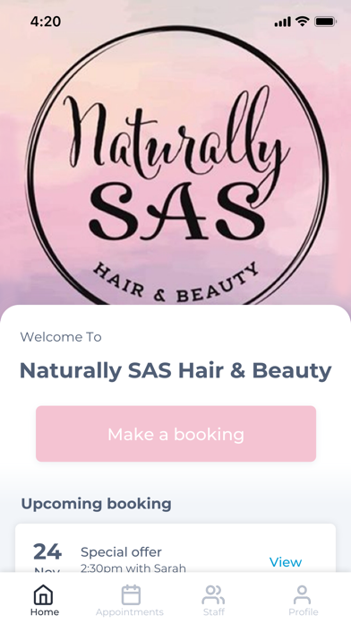 Naturally SAS Hair & Beauty Screenshot