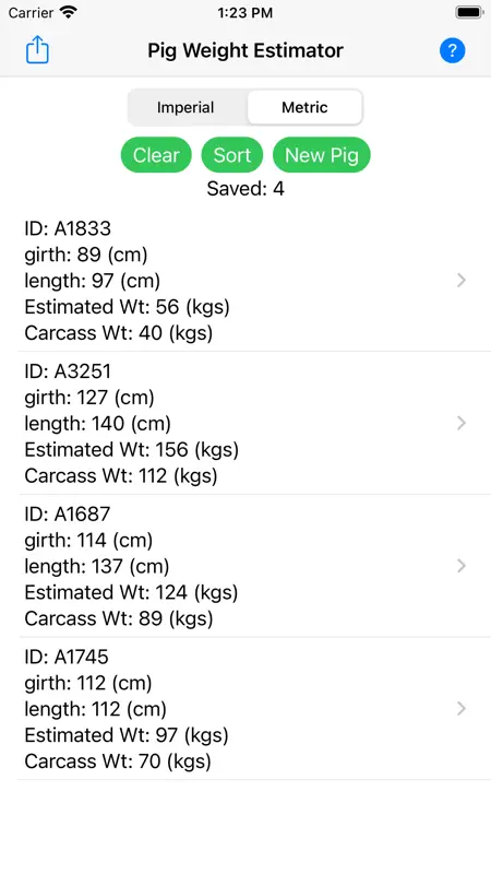 Pig Weight Estimator screenshot 3 of 6