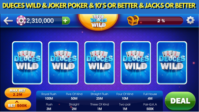 Video Poker Bonus Games Screenshot