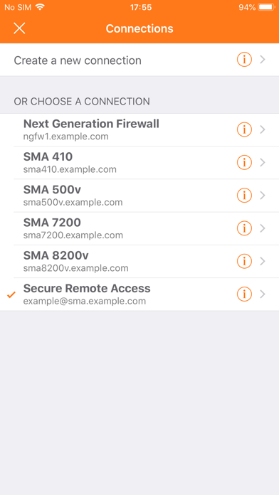 SonicWall Mobile Connect Screenshot