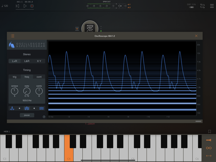 Oscilloscope and Spectrogram