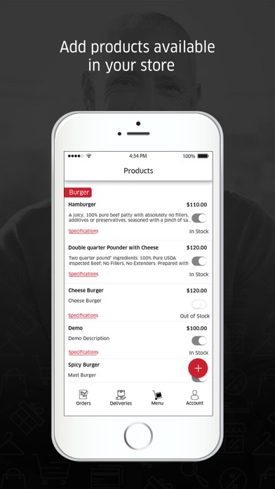 OrderNow.ca Admin App Screenshot