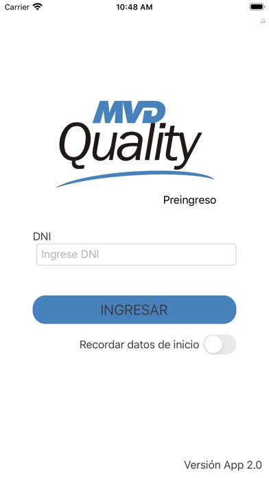 MVD Quality Preingreso Screenshot