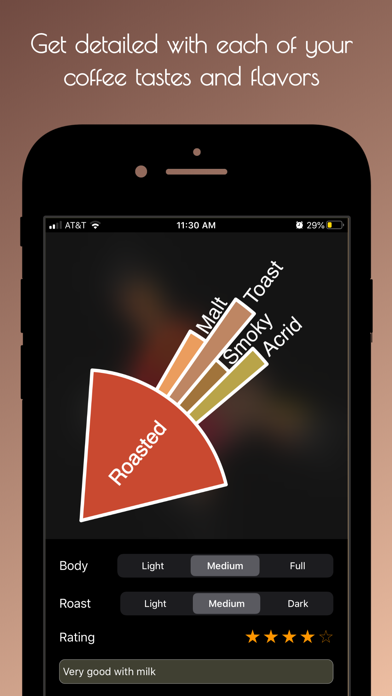 Coffee Taste Wheel Notes Screenshot