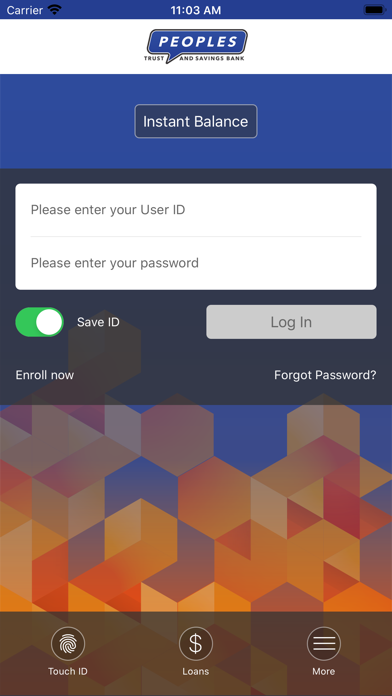 Peoples Trust and Savings Bank Screenshot