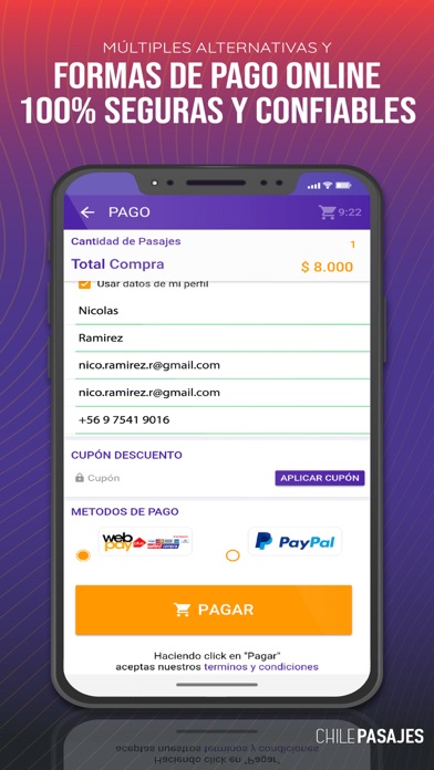 ChilePasajes Screenshot