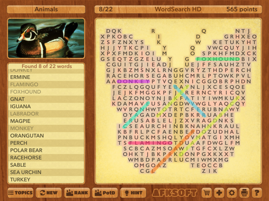 WordSearch HD iPad screenshot