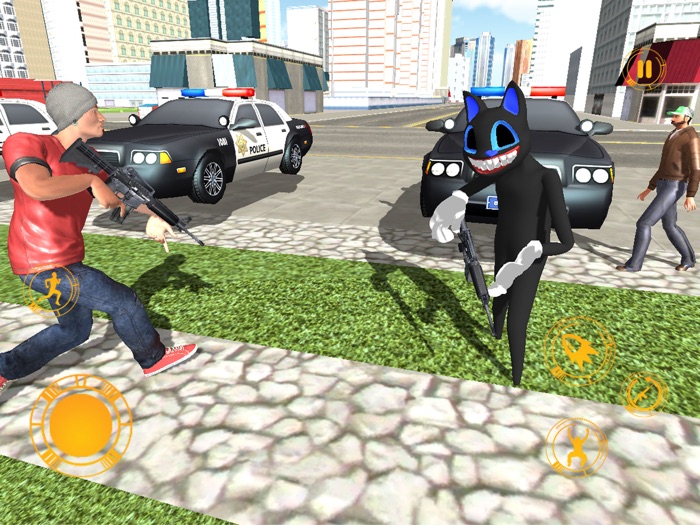 Cartoon Cat Crime City Hero 3D