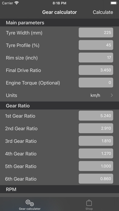 Racing Diffs - Gear ratio Screenshot
