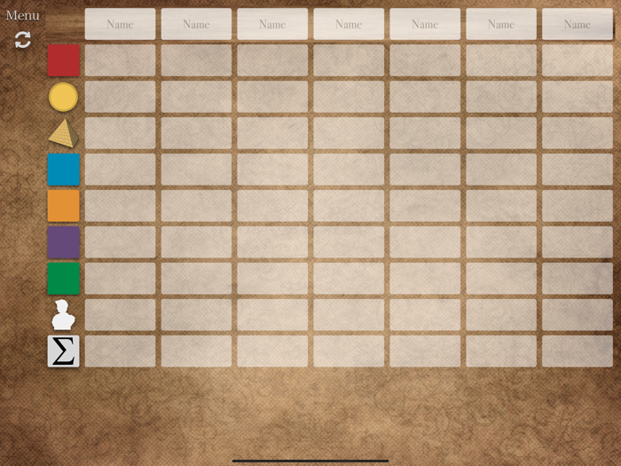 7 Wonders Score Table