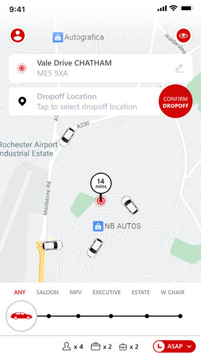 Medway Taxis. Screenshot