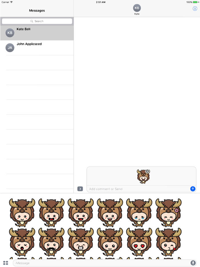 Sticker Me Buffalo Mascot Boy