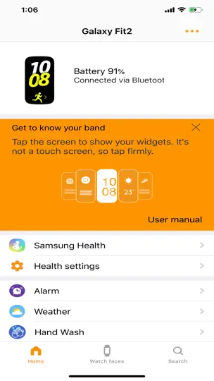 Captura de pantalla de Samsung Galaxy Fit (Gear Fit) en iPhone 3