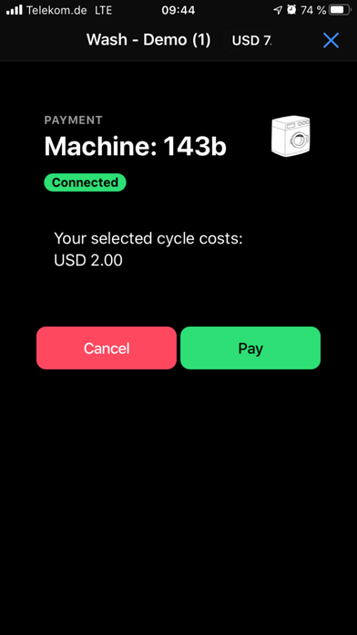 cashless laundry Screenshot