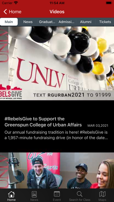 UNLV Mobile Screenshot