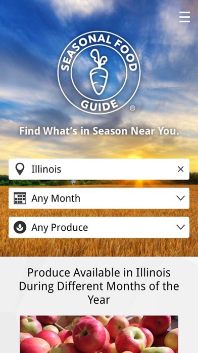 Seasonal Food Guide Screenshot
