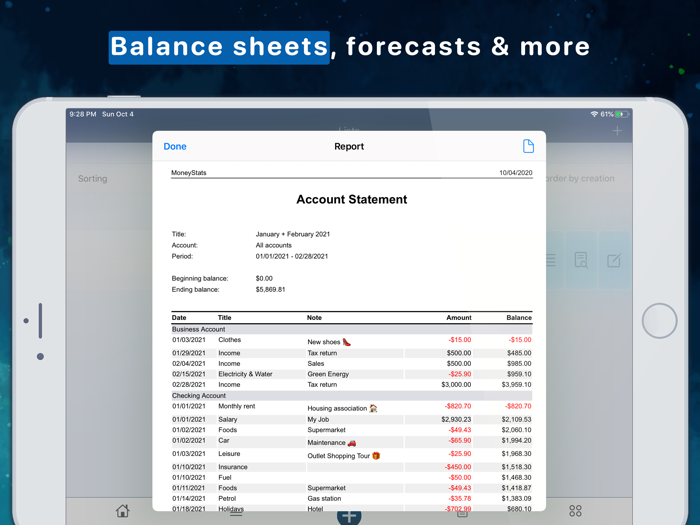 MoneyStats - Budget Planner